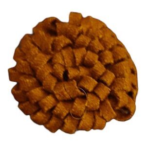 MEN'S LARGE SOLID BROWN WEAVE LAYERED LAPEL PIN FLOWER.
